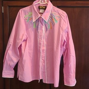 Bob Mackie Wearable Art Shirt Pink Large